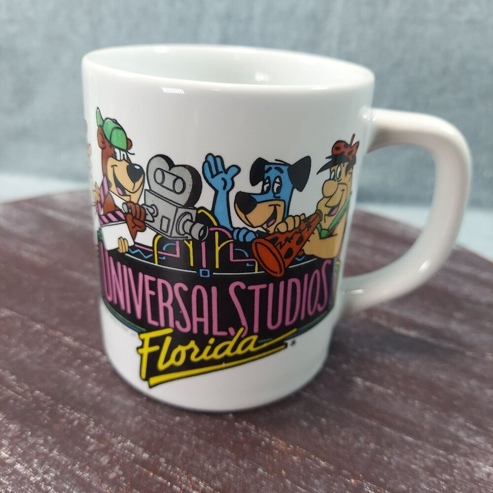 Vintage Universal Studios Florida Mug Featuring Yogi Bear & Jetsons Characters W